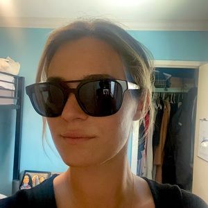 Authentic Prada Sunglasses- black square aviator